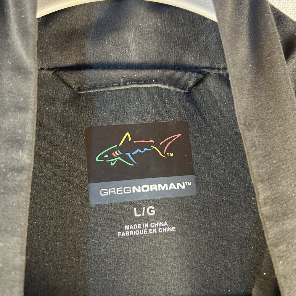 Greg Norman Golf Jacket Mens Large Full Zip Performance Shark Black Mock Collar - Picture 6 of 9
